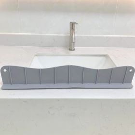 1pc Silicone Sink Faucet Mat Splash Guard; Kitchen Sink Draining Pad Behind Faucet Dish Drying Mat For Countertop; Bathroom; Farmhouse (Color: gray)