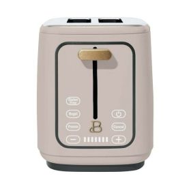 2 Slice Toaster with Touch-Activated Display (Color: Porcini Taupe)